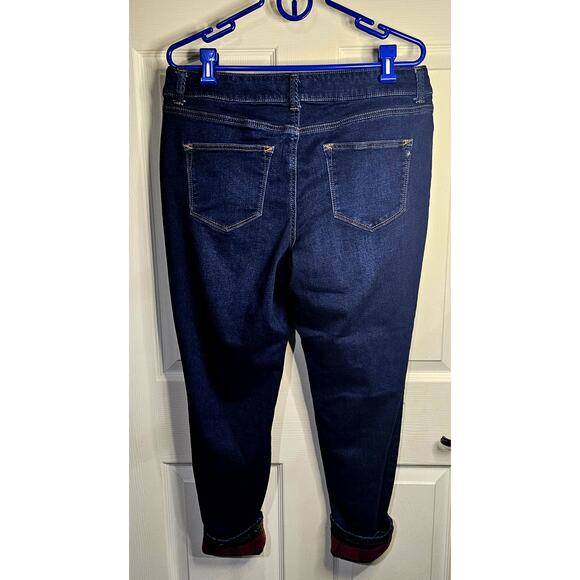 M Jeans by Maurices Mid-Rise Dark Wash Denim – XL-Short, Checkered Flannel Cuff - Picture 3 of 8
